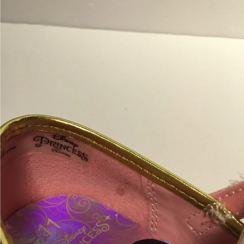 Disney Pink Princess Glitter Shoes with Gold Trim